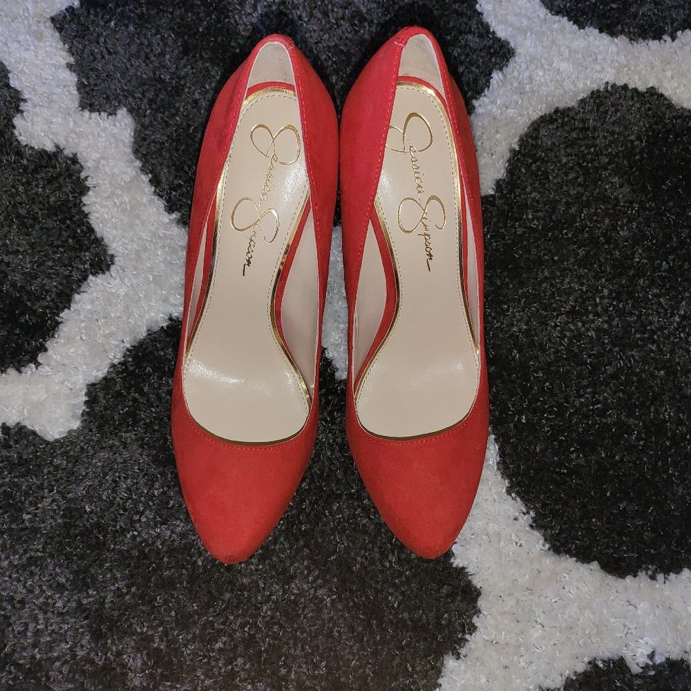 Jessica Simpson Red Suede pumps size 10